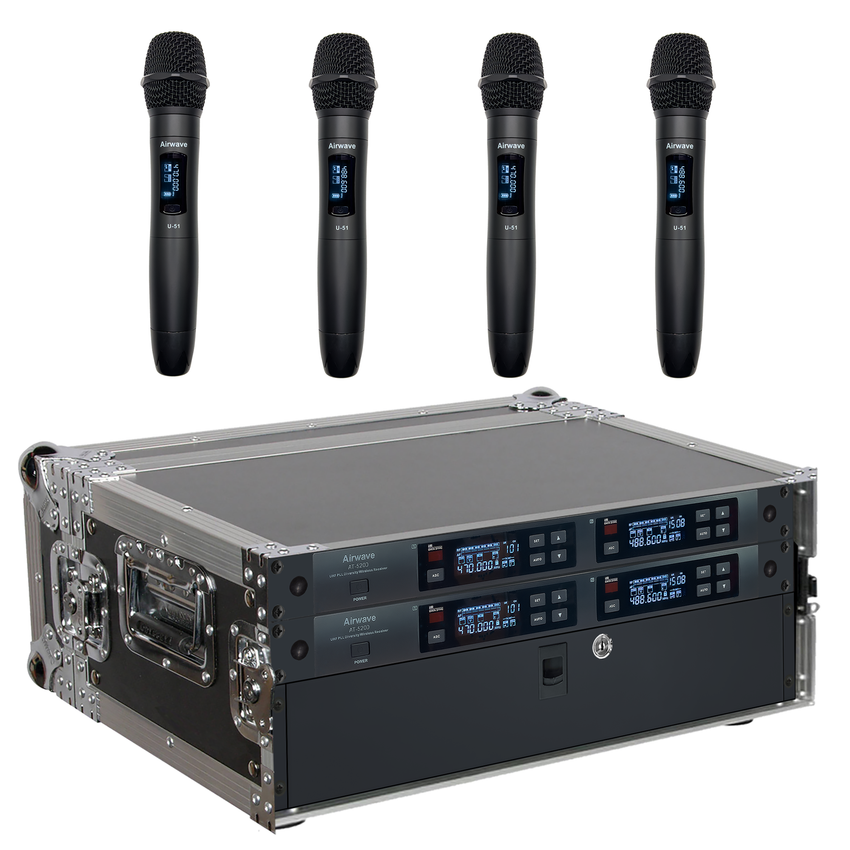 AT-HH4CH | 4 Channel Wireless Microphone System with 4 Handhelds