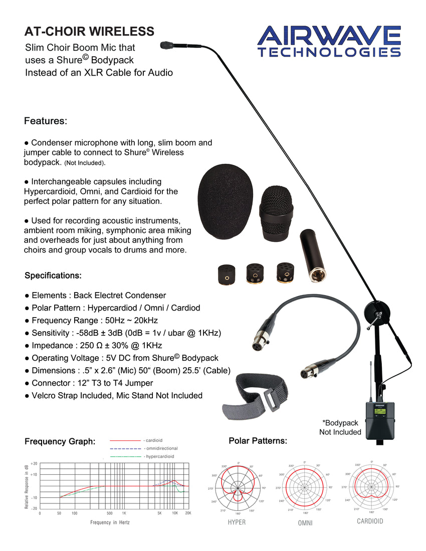 Airwave Technologies choir microphone system Shure Audio Technica Sennheiser Church Worship School Theater Vocal Recording Presentation Concert Performance