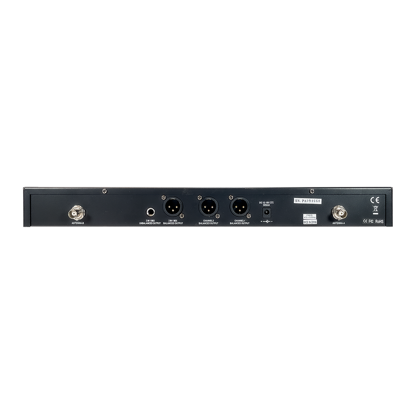 AT-5220 TITANIUM CLIP PAK | 2 Channel Wireless Microphone System with 2 TITANIUM SERIES SLIM CLIP SYSTEM Wireless Headsets and 2 Lavalieres