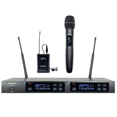 AT-6250D | 2 Channel Digital Wireless Microphone System with 1 Handheld, 1 Lavalier, 1 Bodypack Transmitter