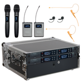 AT-COMBO PAK | 4 Channel Wireless Microphone System with 2 Handhelds, 2 Headsets, 2 Lavalieres, and 2 Body Packs