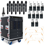 AT-RS10D | 10 Channel Digital Wireless Microphone System with 10 Handhelds, 10 Headsets, 10 Lavalier Mics, 10 Bodypacks
