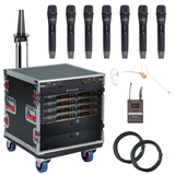 AT-SYS-8-HHT | 8 Channel Wireless Microphone System with 7 Handhelds & 1 Titanium Series Headset with Bodypack