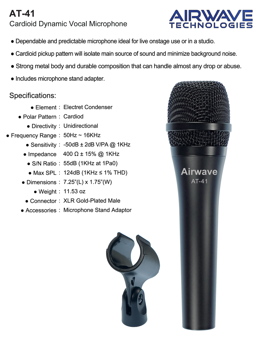 AT-41 Cardioid Dynamic Vocal Microphone